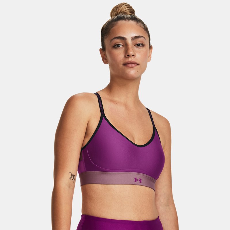Damen Under Armour Infinity Low Covered Sport-BH Cassis / Mystic Magenta / Cassis L
